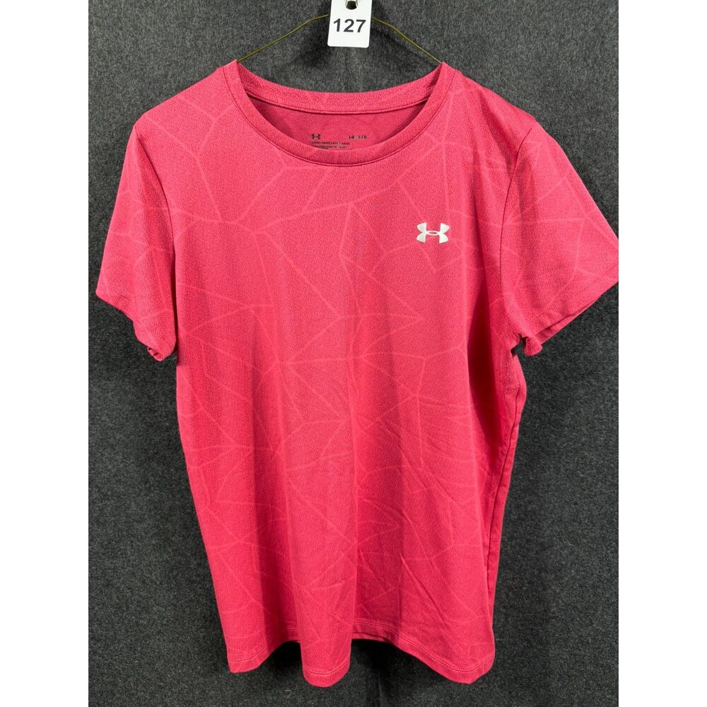(L) - Women's Under Armour Pink HeatGear Workout T-Shirt